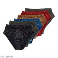 Pack of 6 women's hipster panties with multicolor prints, gathered waistband